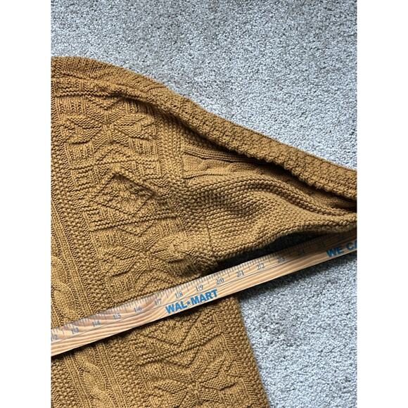 Vintage LL Bean Cardigan Mustard Fall Sweater Wood Buttons Women's Size Large - Picture 5 of 8